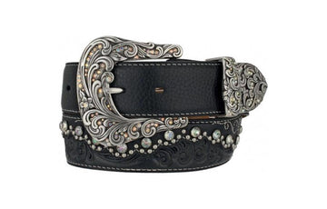 Leegin Women's Kaitlyn Crystal Belt Black